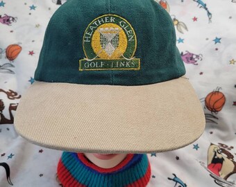 Vintage Heather Glen Golf Links Leather strap  dad hat
