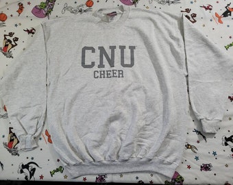 Vtg CNU Cheer heavy duty Sweatshirt sz XL Virginia College Christopher Newport University