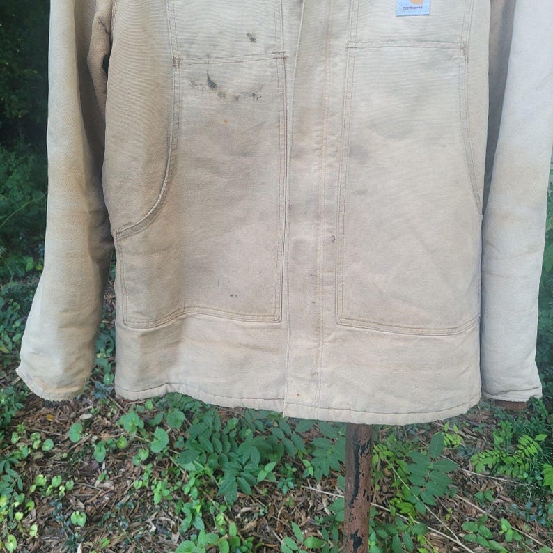 Giacca/cappotto vintage Carhartt Arctic in tela trapuntata con colletto in velluto a coste immagine 4