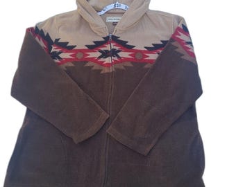 Bit and Bridle Aztec Western Zip Fleece Hoodie