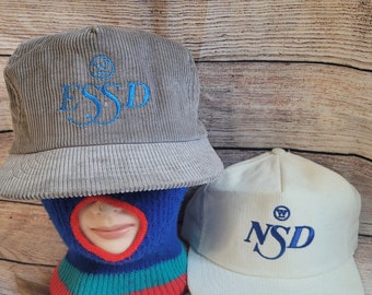 Vtg Corduroy Snapback hats NSD ESSD