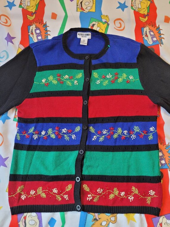 Vintage Striped Christmas Cardigan 