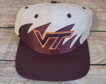 Vtg Virginia Tech Hokies Sharktooth hat Logo 7