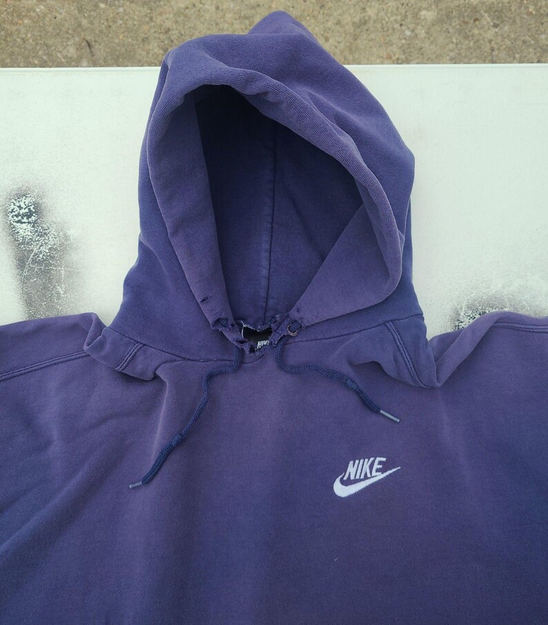 Vtg 90s Y2k Nike Hoodie Thrashed Embroidered Swoosh XL image 7