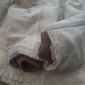 Giacca/cappotto vintage Carhartt Arctic in tela trapuntata con colletto in velluto a coste immagine 7
