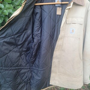Giacca/cappotto vintage Carhartt Arctic in tela trapuntata con colletto in velluto a coste immagine 10