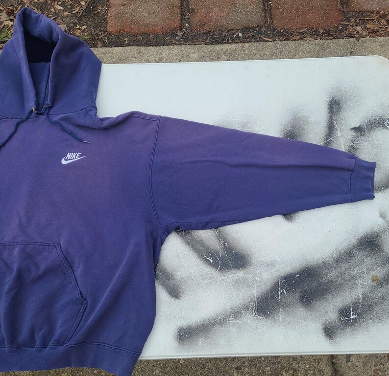 Vtg 90s Y2k Nike Hoodie Thrashed Embroidered Swoosh XL image 6