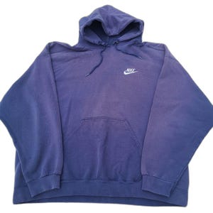 Vtg 90s Y2k Nike Hoodie Thrashed Embroidered Swoosh XL image 1