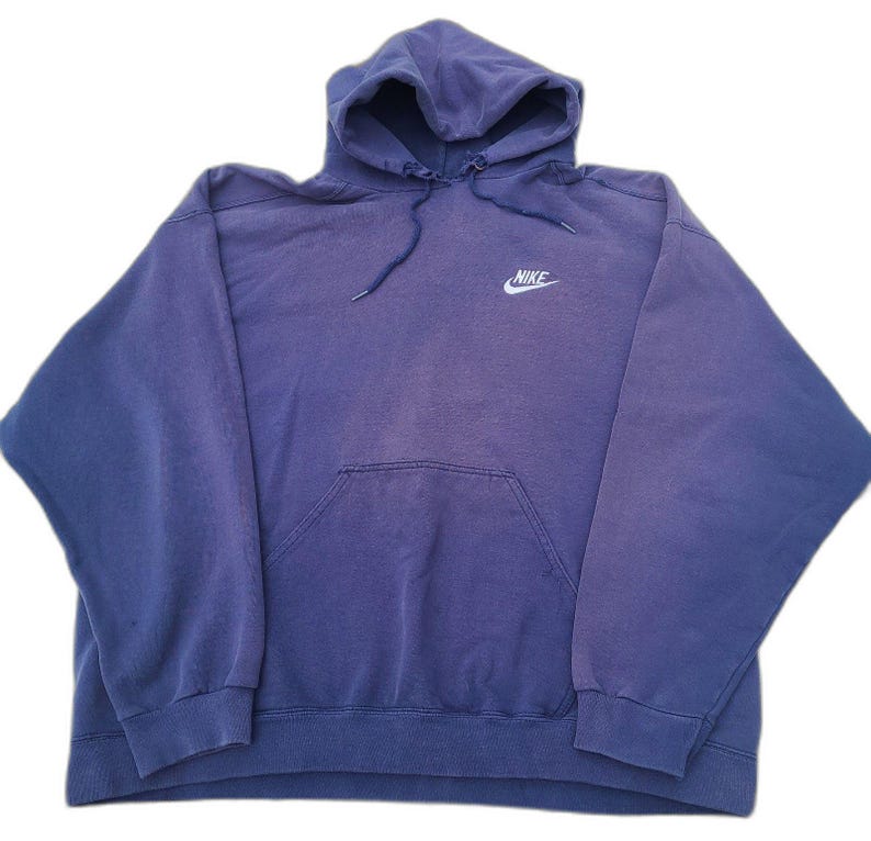 Vtg 90s Y2k Nike Hoodie Thrashed Embroidered Swoosh XL image 1