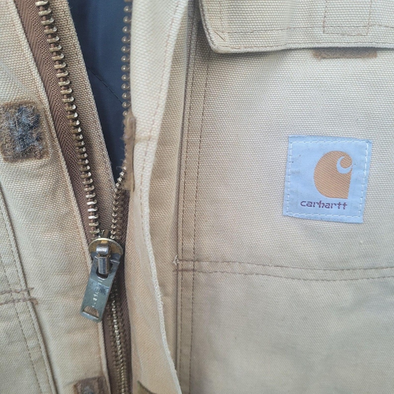 Giacca/cappotto vintage Carhartt Arctic in tela trapuntata con colletto in velluto a coste immagine 9