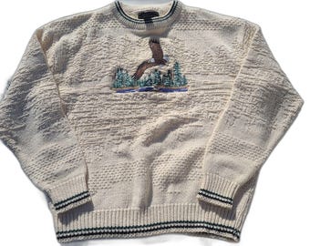 Vtg Eagle Embroidered Crewneck Sweater is by Croft Barrow Wildlife Outdoors
