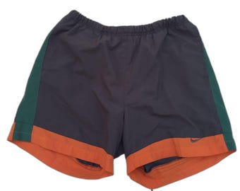 Bañador Nike vintage de los 90 de los Hurricanes de la Universidad de Miami con etiqueta blanca