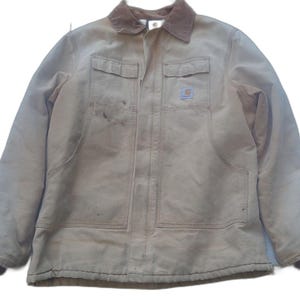Giacca/cappotto vintage Carhartt Arctic in tela trapuntata con colletto in velluto a coste immagine 2