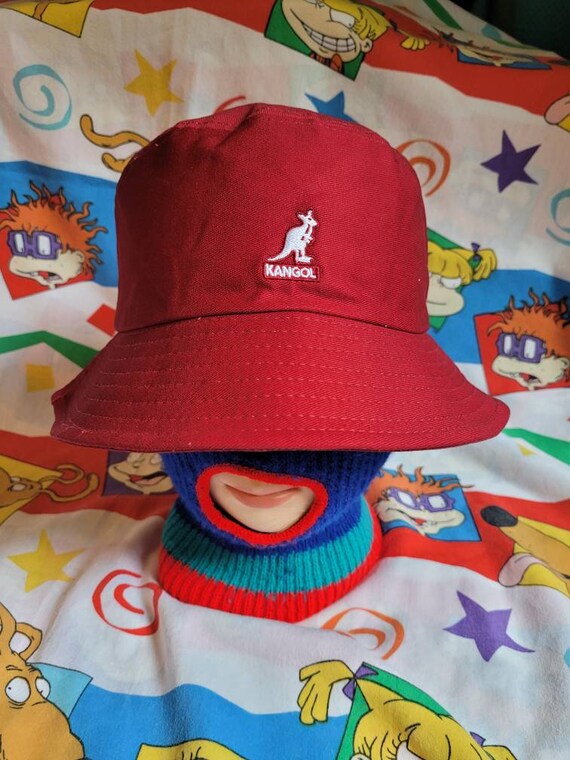 Vtg Kangol Bucket Hat Red Cap Size Med 