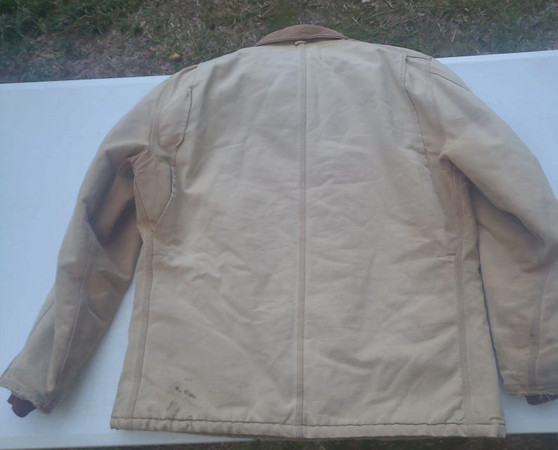 Giacca/cappotto vintage Carhartt Arctic in tela trapuntata con colletto in velluto a coste immagine 8