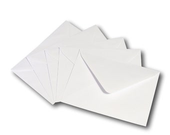 EPOSGEAR A6/C6 y A5/C5 100 g/m² Sobres de invitación para tarjetas de felicitación engomados con solapa de diamante blanco