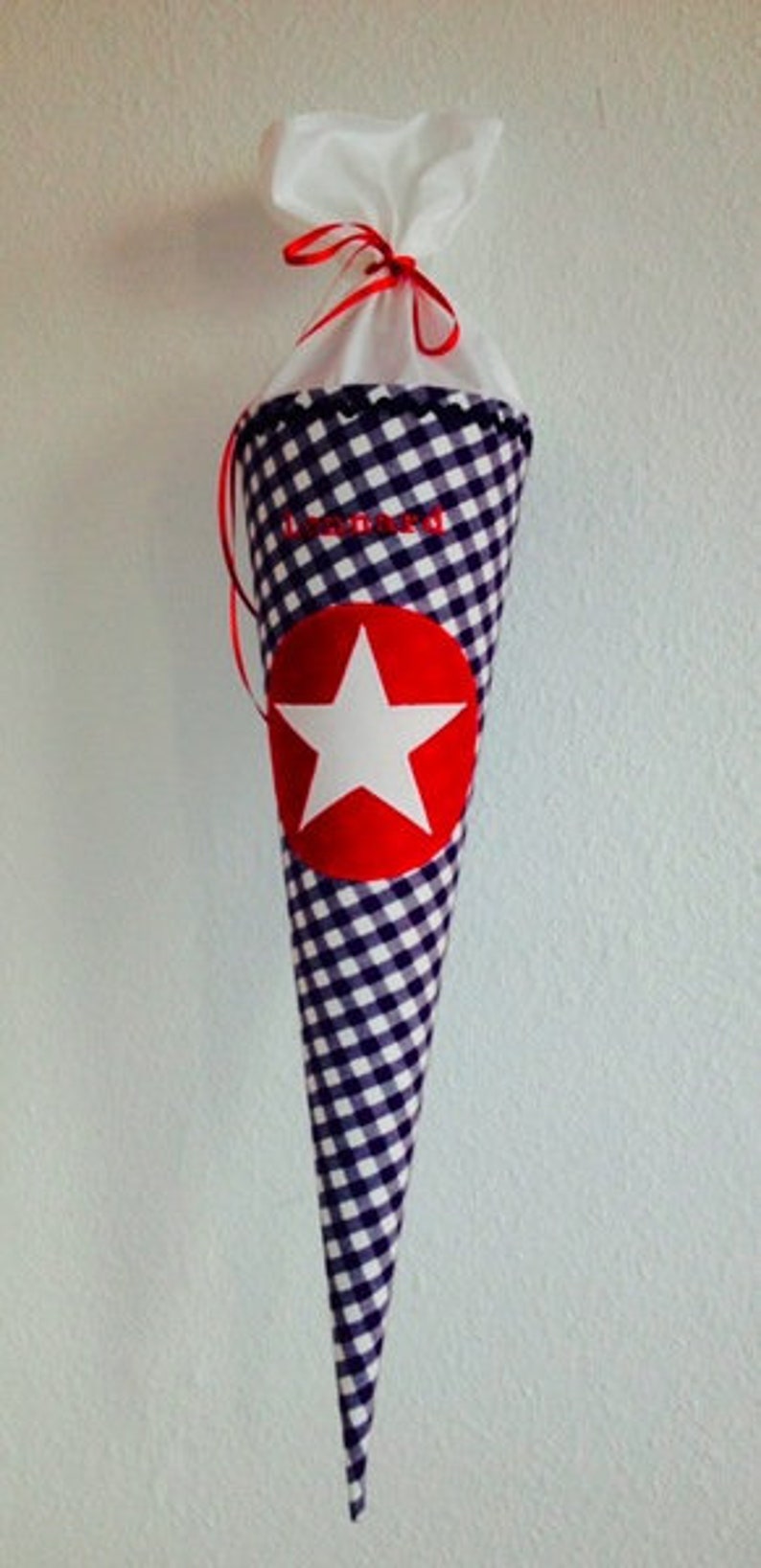 beautiful school cone for boys with a star image 1