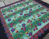 Vintage russian scarf Floral Shawl Romanian Wool shawl old scarf Soviet Shawl Gift Romanian old shawl Gift Rare headscarf kerchief babushka