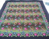 russian scarf Soviet Floral Shawl Vintage Ukrainian Romanian Wool shawl Made in Japan headscarf babushka headsquare kerchief Rare