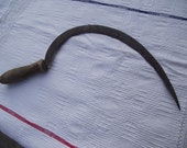Primitive Antique Hand Sickle falx reaping hook reaper farm tools Vintage hand carved tool Farmhouse Tools Home Rustic primitive antiques