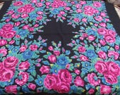 Soviet Floral russian scarf Romanian Wool shawl Vintage shawl old shawl Gift Rare Unique instance of the collection