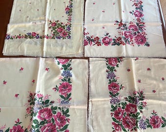 Scialle floreale sovietico anni '60 avorio folk scialle ovatta di cotone accessorio luminoso rumeno russo vecchia sciarpa aria condizionata giapponese