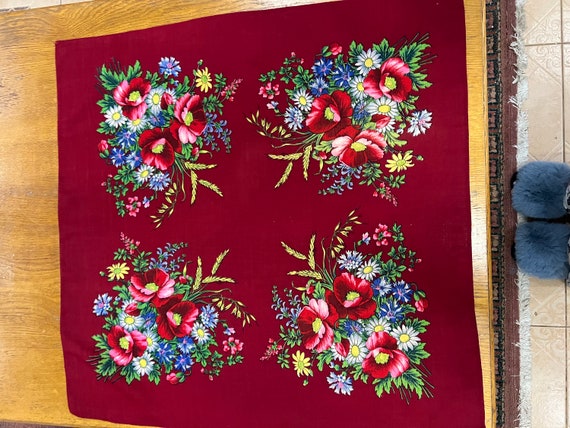 Ukraine Ukrainian romanian wool shawl Russian sca… - image 7