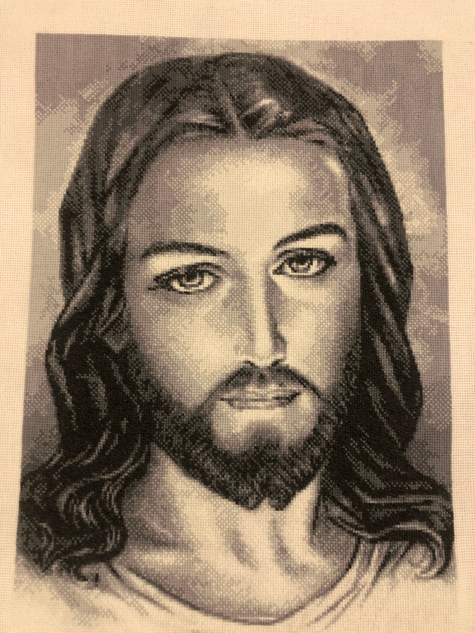 Finished Religious Painting Cross Stitch Jesus Christ Savior Etsy