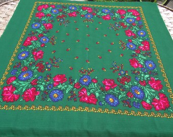 Sciarpa russa ucraina Scialle floreale Sciarpa rumena vintage Sciarpa vecchia Scialle sovietico Stile rumeno Donna Un regalo perfetto per lei