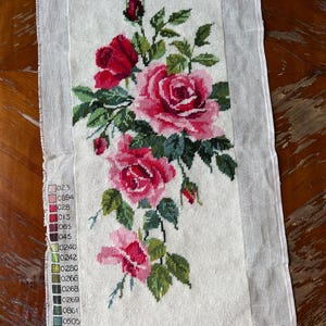 Bordado folclórico vintage Buquê de flores Tapete bordado volumoso boho Tapeçaria bordada à mão Rosas