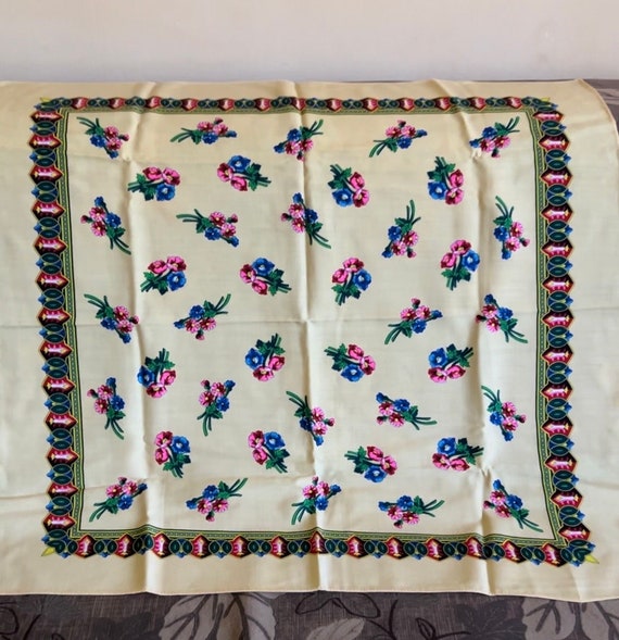 russian scarf Floral Shawl Romanian Wool shawl old