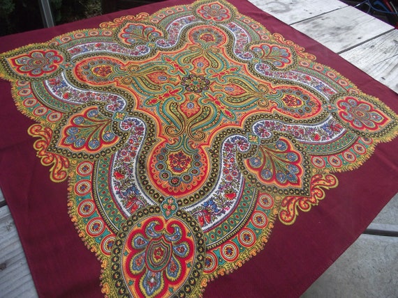 Soviet Floral Shawl Romanian shawl Ukrainian shaw