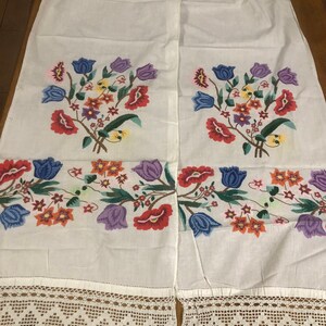 Ukraine Ukrainian old antique embroidered Smooth rustic robot towel last century Floral rushnyk Wedding towel embroidery Love present