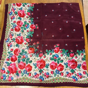 Renovated Beautiful Vintage Ukrainian Russian Romanian shawl shawl old shawl russian floral neckerchief romanian style women Gift Rare