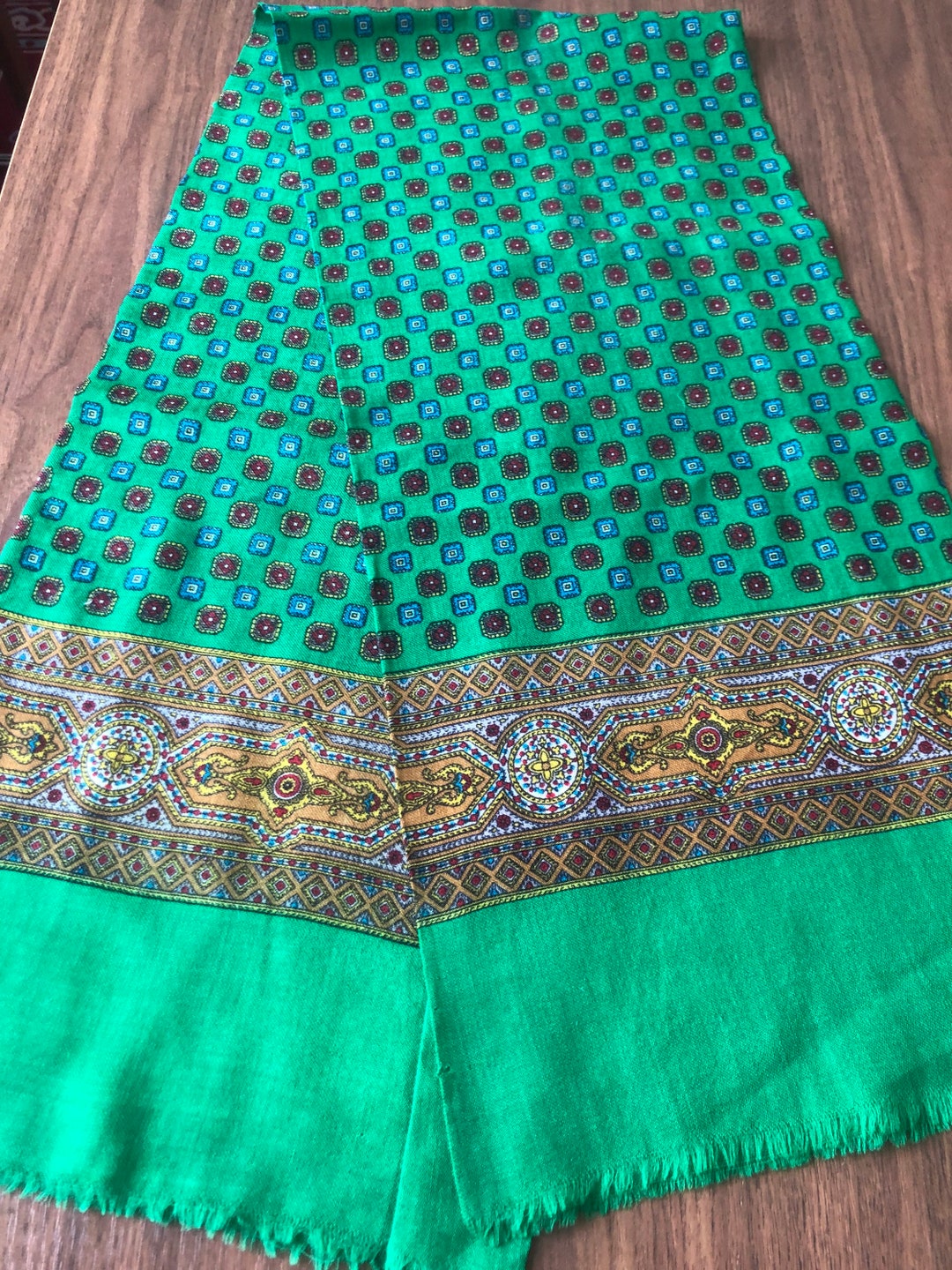 Beautiful Mans Neck Scarf Vintage Soviet Floral Ukrainian Etsy