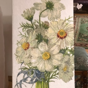 Very huge Embroidered Picture Bouquet of buttercups or daisies Gifts Finished completed Cross stitch embroidered pattern counting cross gift