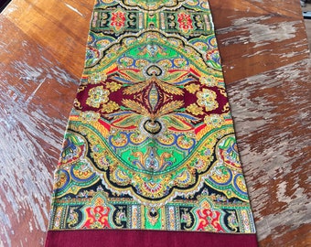 Unique very rare scarf Beautiful man’s neck scarf Vintage Soviet Floral Ukrainian Romanian Wool old scarf romanian style men gift for men