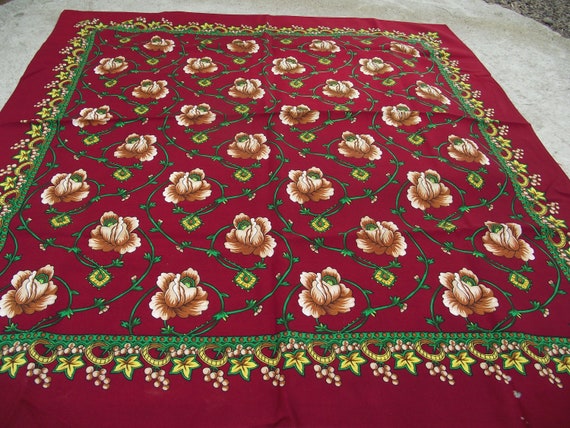 Russian scarf Floral Shawl Romanian Wool shawl old scarf | Etsy