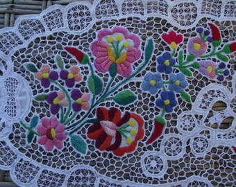 SALE! 35% off Embroidery Hungary Matyo Kalocsa hungarian tablecloths homedekor handmade handicraft Runners Hungarian Matyo hand embroidered