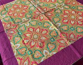 Vintage wollen sjaal 82 x 74 cm traditionele etnische volkssjaal, vierkante omslag, boho-hoofddoek, cadeau voor haar, rustieke stijl