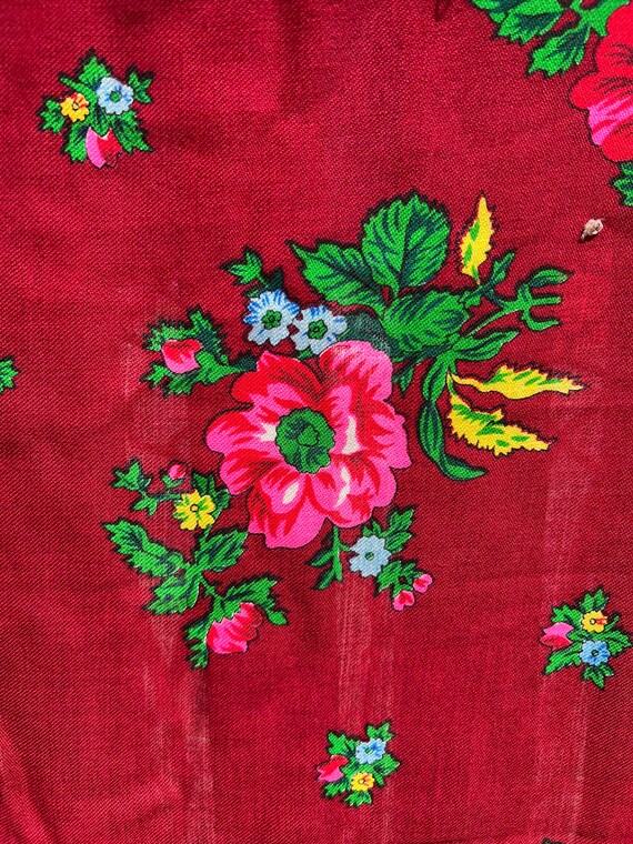 Huge Lovely scarf Soviet Wool Floral russian scar… - image 7