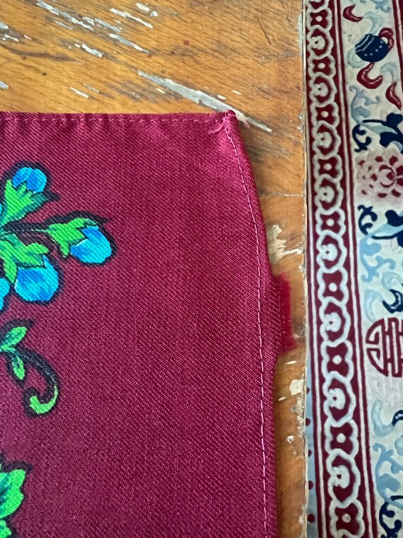 romanian wool shawl Russian scarf Soviet Floral V… - image 3