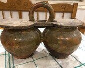 Ukraine Ukrainian ancient ceramic makitra Twins Very old antique amphora Rustic earthenware rustic pottery pottery sieve ancient vessel