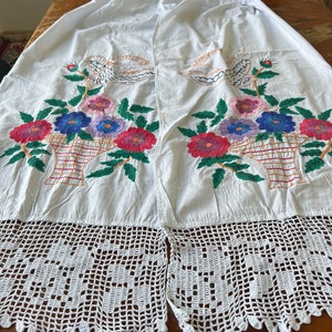 Ukraine Ukrainian antique embroidered Smooth rustic robot hand towel last century Floral rushnyk Wedding towel embroidery Love present