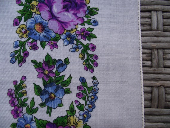 romanian wool shawl Russian scarf Soviet Floral V… - image 6