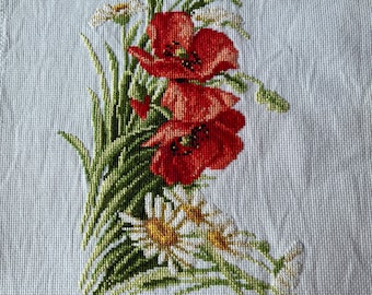 Ukraine new Embroidered Picture Finished completed Cross stitch embroidery counting cross gift Bouquet of poppies and chamomiles