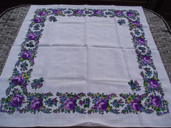 romanian wool shawl Russian scarf Soviet Floral V… - image 2