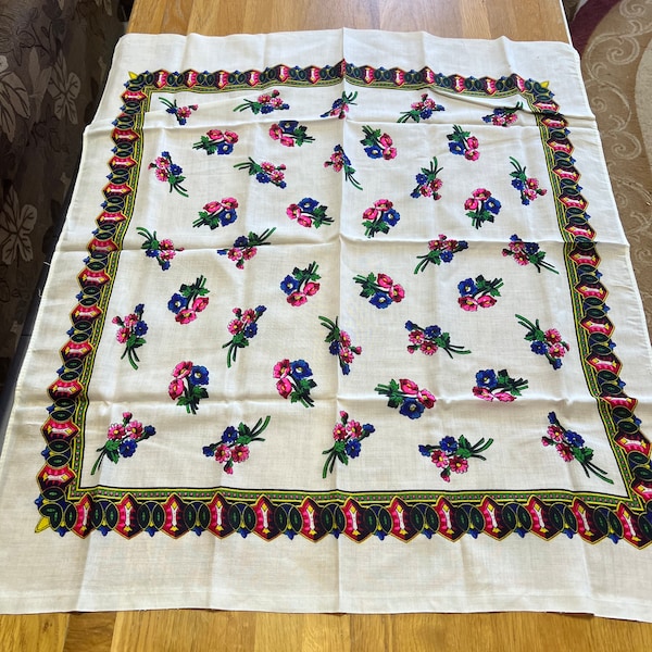 Beautiful russian scarf Floral Vintage Ukrainian Romanian Shawl old Soviet romanian style women A perfect gift for her