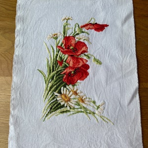 Ucraina nuovo quadro ricamato finito completato ricamo a punto croce conteggio croce regalo bouquet di papaveri e camomille