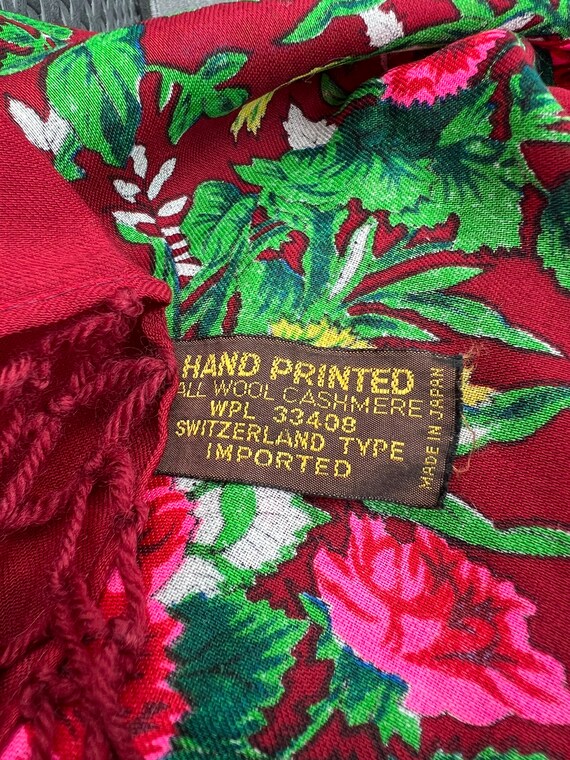 Huge Lovely scarf Soviet Wool Floral russian scar… - image 9
